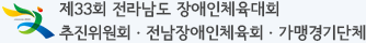 제33회 전라남도장애인체육대회 추진위원회ㆍ전남장애인체육회ㆍ가맹경기단체